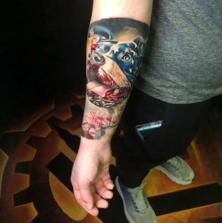 tattoos/ - Chris Good American Flag Dog - 141524